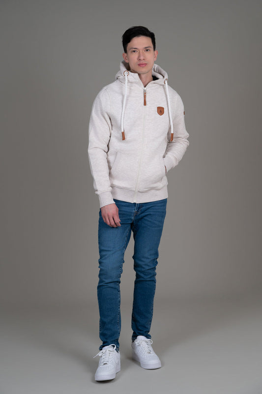 Zeus Heather Oatmeal Full-Zip Hoodie