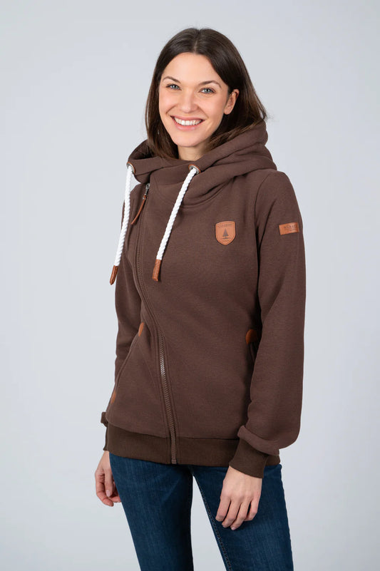 Athena Mahogany Full-Zip Hoodie