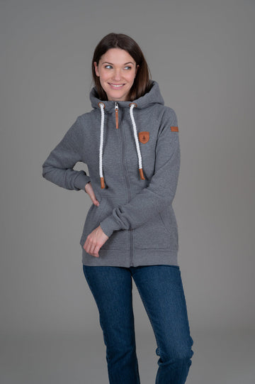 Hera Dark Heather Grey Full-Zip Hoodie