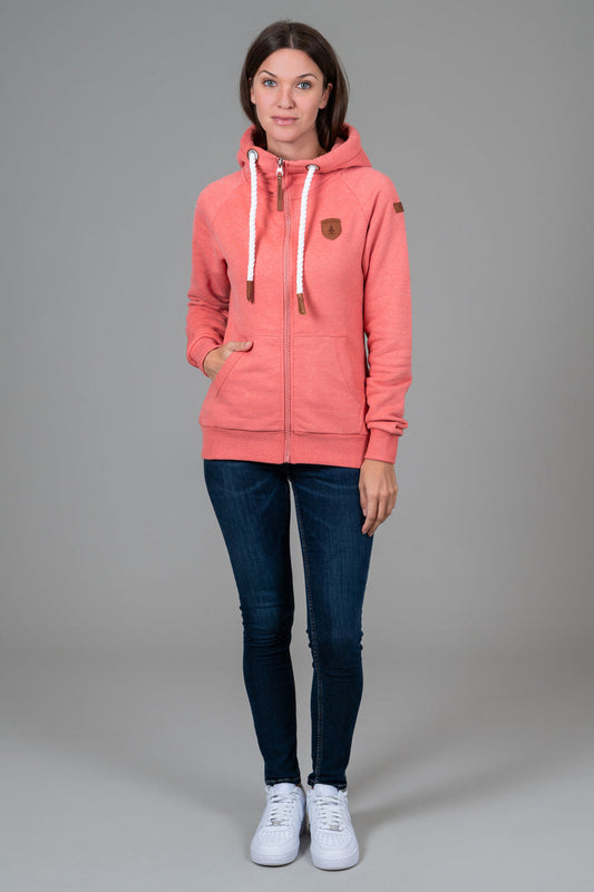 Hera Coral Pink Full-Zip Hoodie