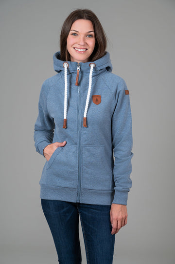 Hera Heather Blue Full-Zip Hoodie
