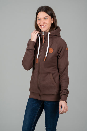 Hera Mahogany Full-Zip Hoodie
