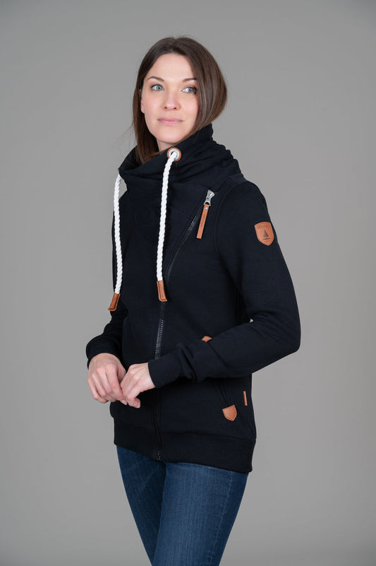 Hestia Black Full-Zip Sweatshirt